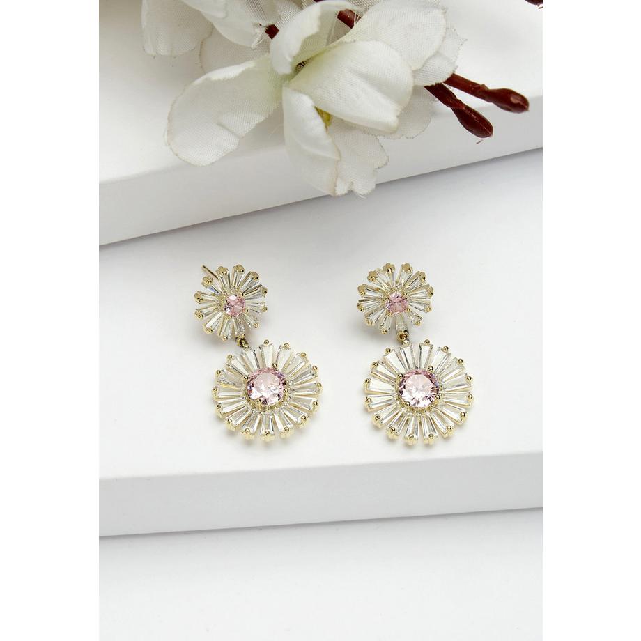 AVANT-GARDE PARIS  Collection Diva Boucles d'oreilles goutte double marguerite 