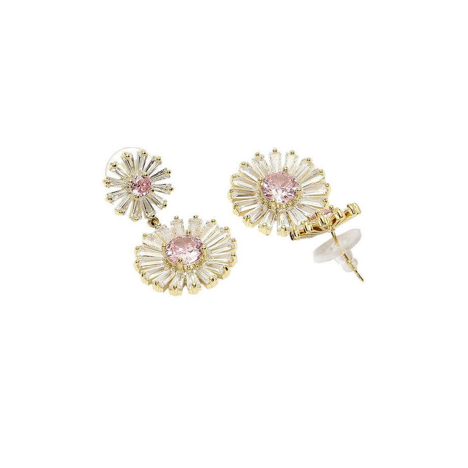AVANT-GARDE PARIS  Collection Diva Boucles d'oreilles goutte double marguerite 