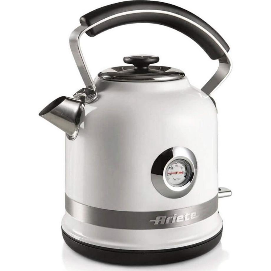 Ariete Ariete 2854 Moderna Bollitore Elettrico, 2000 W, Capacità 1,7 L, 360° Cordless, Sistema di Spegnimento Automatico, Filtro Rimovibile, Livello Acqua Visibile, Termometro, Bianco  