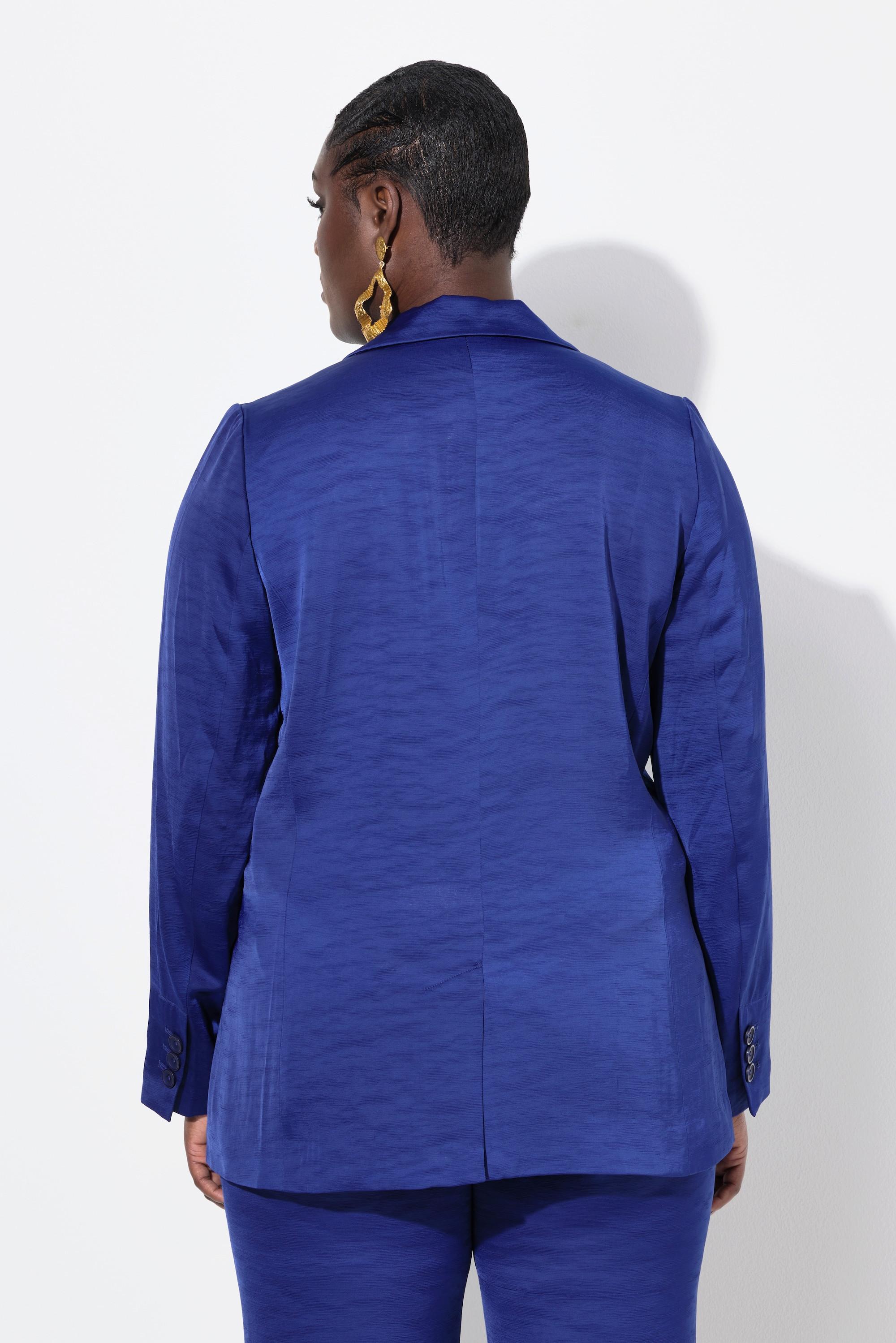 Ulla Popken Struktur Blazer Reverskragen Knopfverschluss  