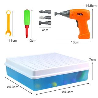 Activity-board  Absteckspielzeug mit Bohrer Pädagogisches kreatives Spielzeug 3D-Puzzle Mosaik Werkzeugkasten 