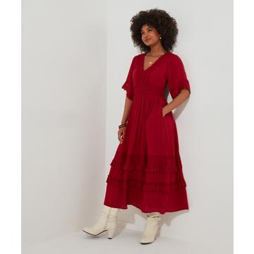 PETITE Boho High-Low-Spitzenkleid