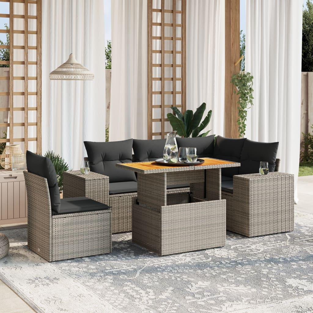 VidaXL Ensemble de canapés de jardin rotin synthétique  