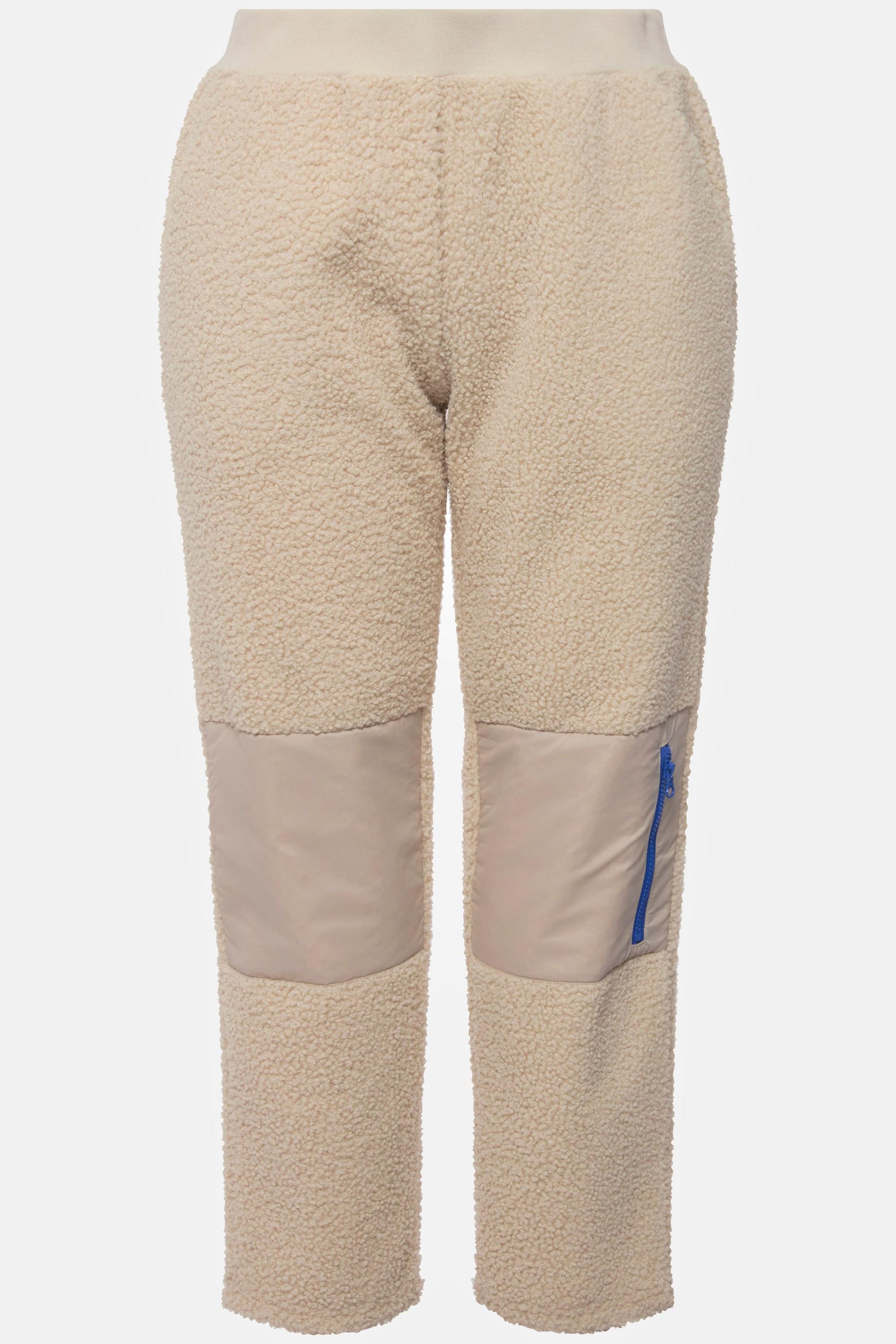 Ulla Popken Teddyhose Elastikbund Knieflicken  