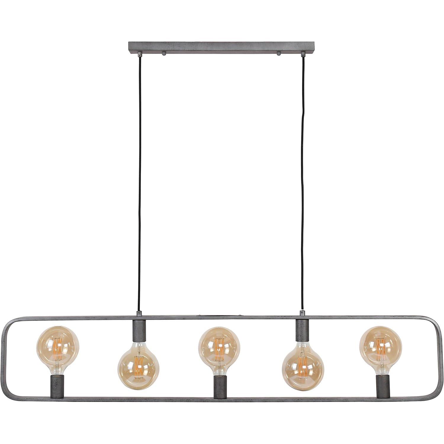mutoni Lampe à suspension Strip 5 lumières finition argent antique  