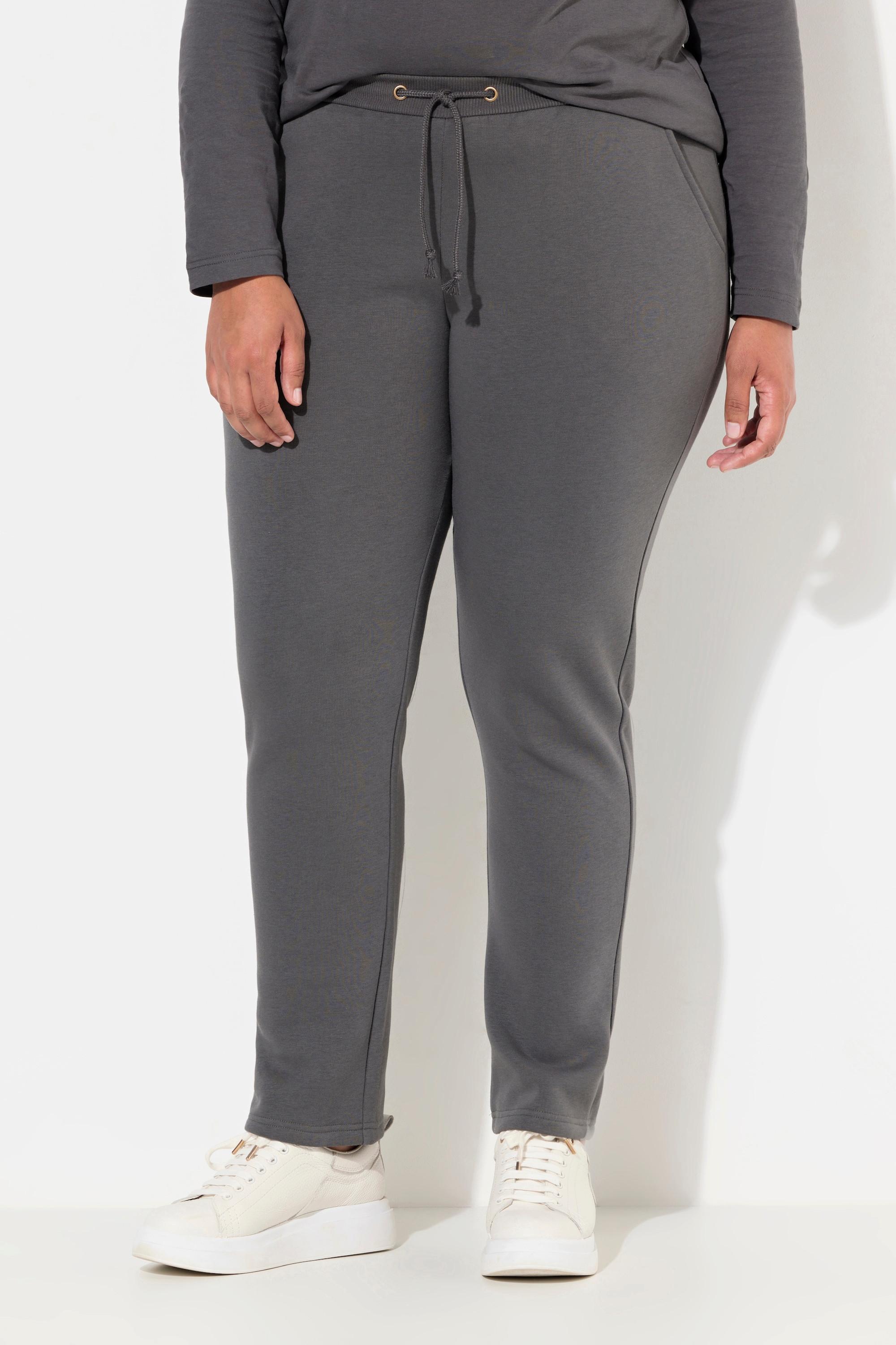 Ulla Popken  Pantalon en molleton. Intérieur doux et confortable. Taille élastique 