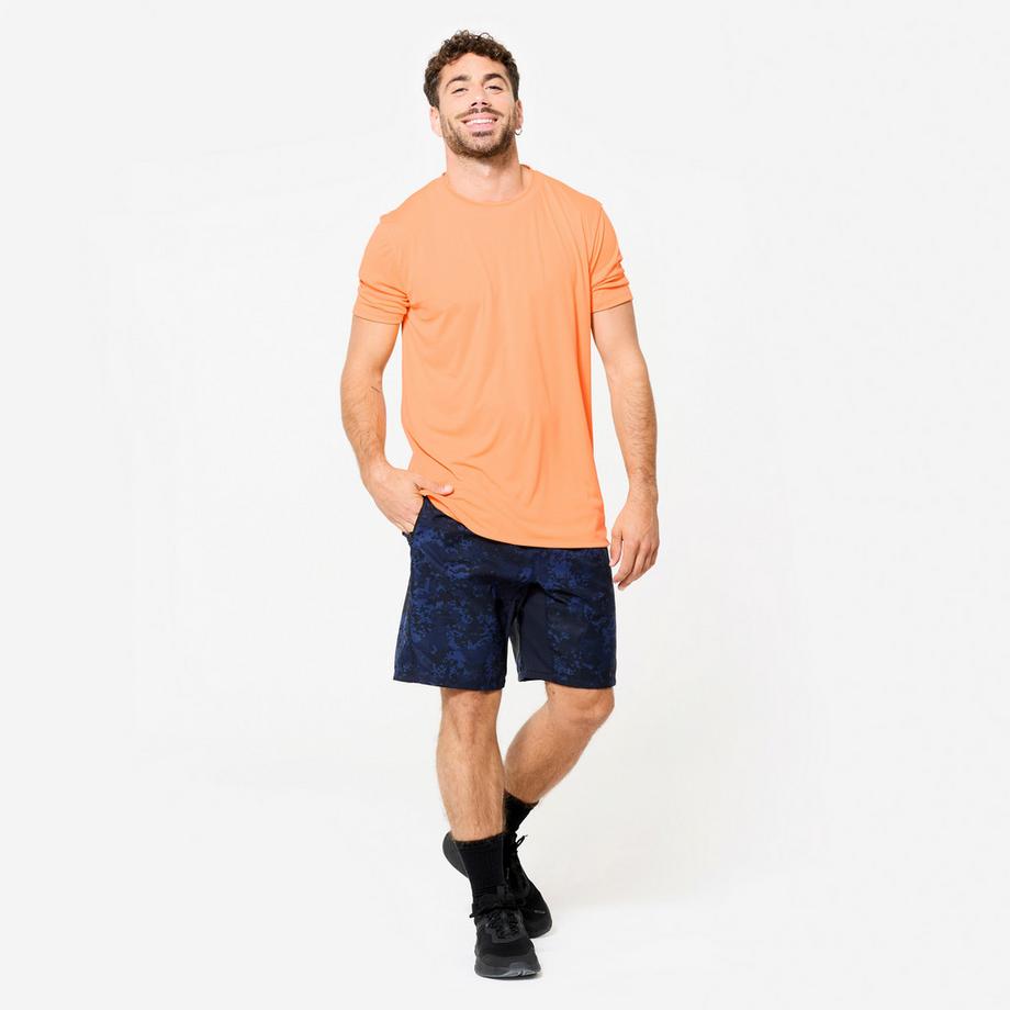 DOMYOS  T-shirt manches courtes - T-Shirt Herren Rundhalsausschnitt atmungsaktiv - orange 