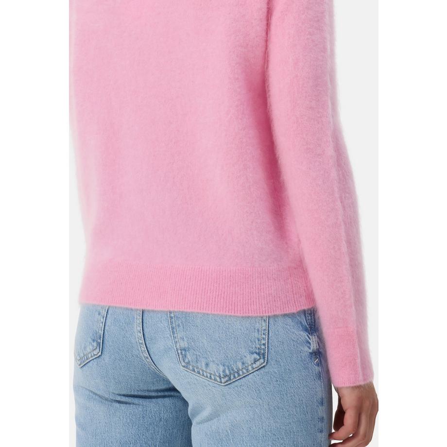 CASH-MERE.CH Pullover Cashmere Spazzolato Collo Alto Corto  