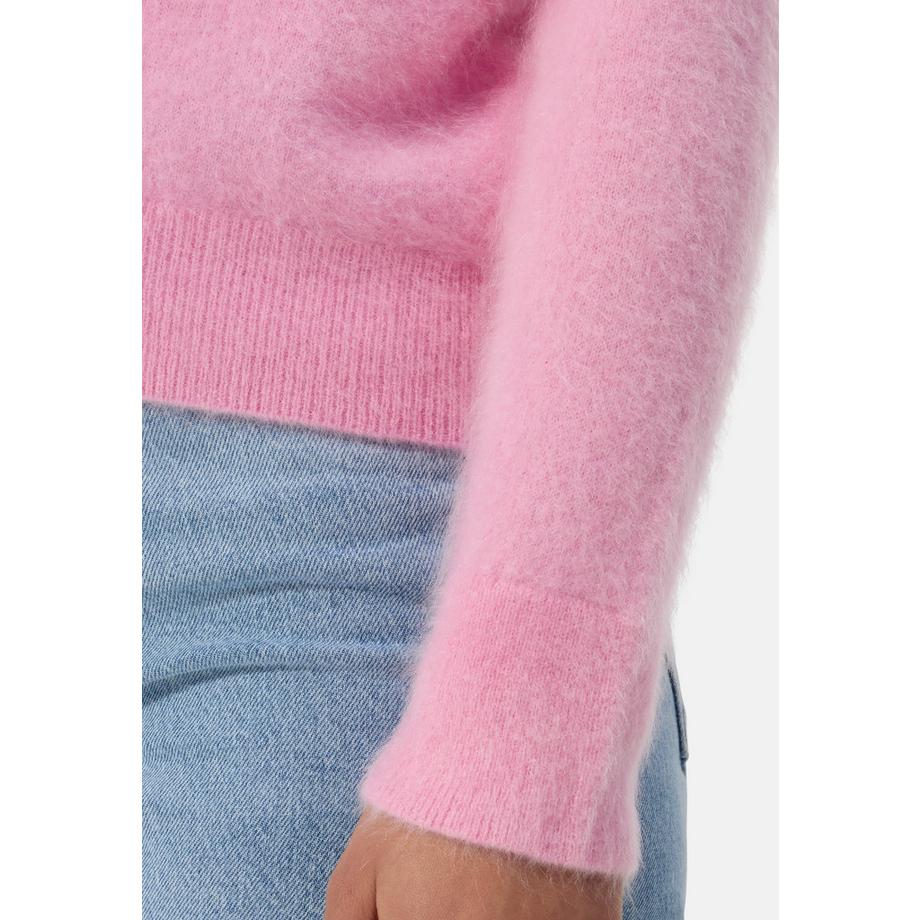 CASH-MERE.CH Pullover Cashmere Spazzolato Collo Alto Corto  