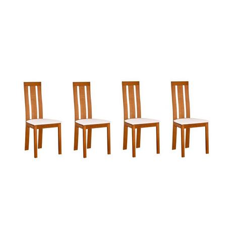 Vente-unique Lot de 4 chaises DOMINGO Hêtre massif chêne  