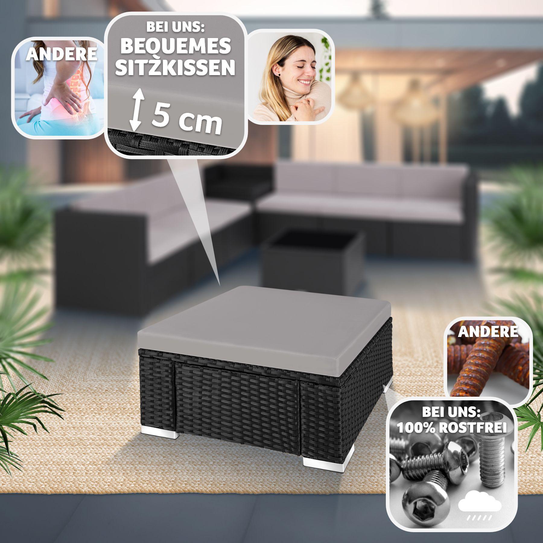 Tectake Pouf in rattan Bitonto robusto  