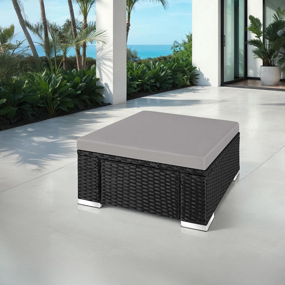 Tectake Pouf in rattan Bitonto robusto  