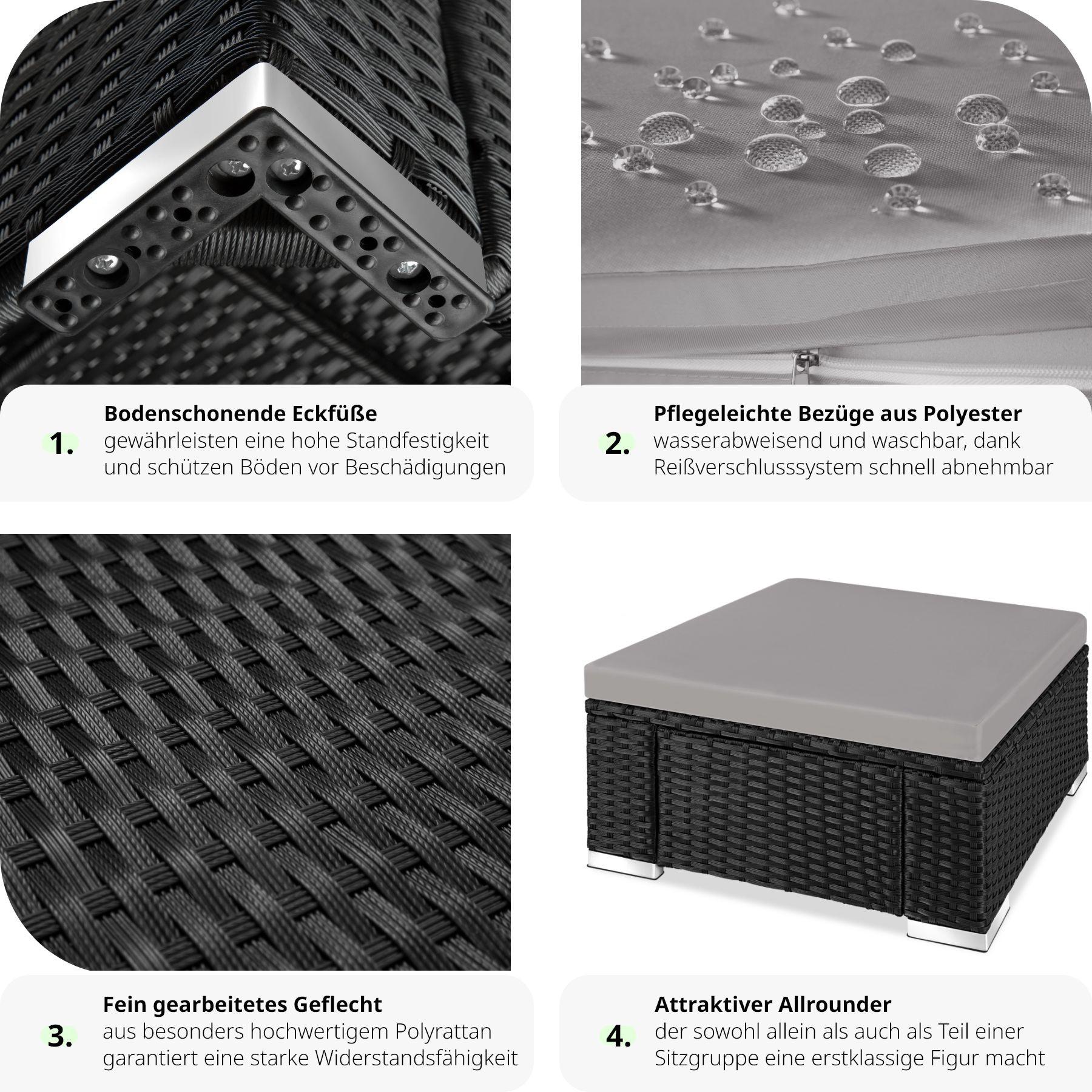 Tectake Pouf in rattan Bitonto robusto  