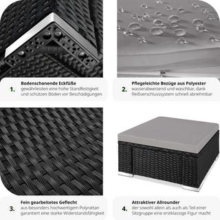 Tectake Pouf in rattan Bitonto robusto  