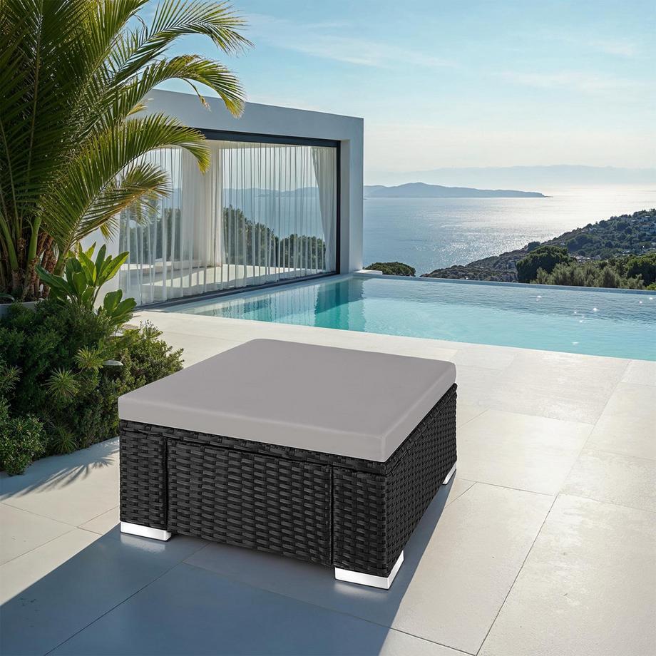 Tectake Pouf in rattan Bitonto robusto  