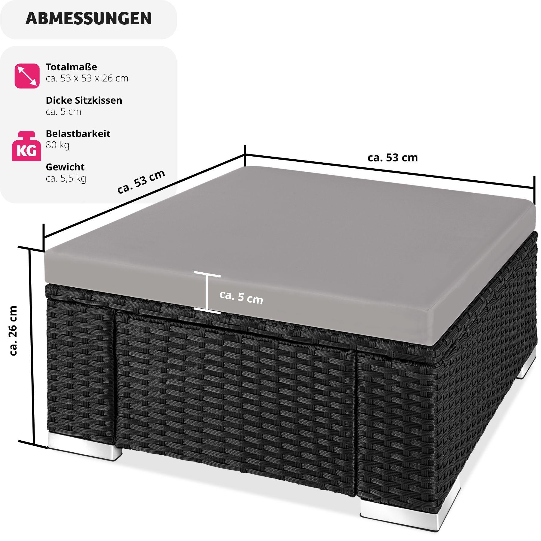 Tectake Pouf en résine tressée  