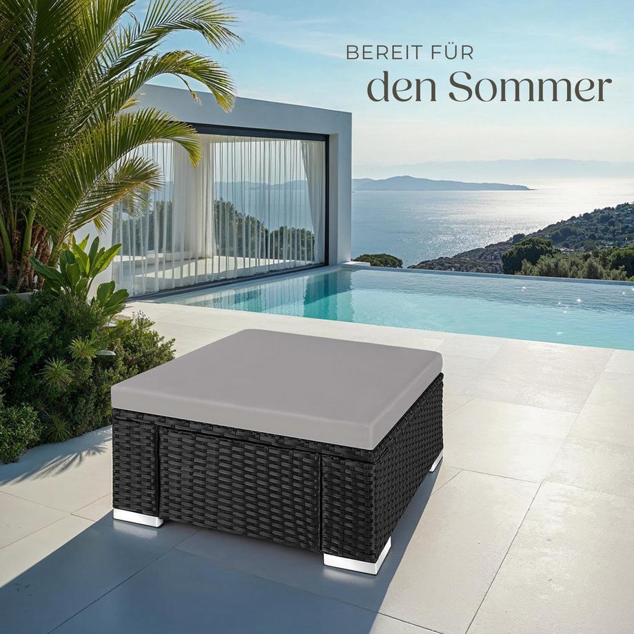 Tectake Pouf in rattan Bitonto robusto  
