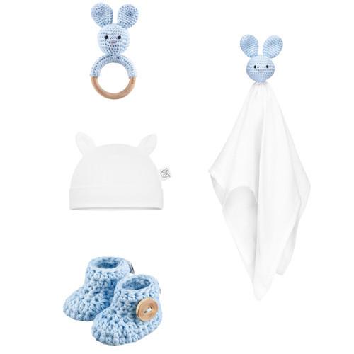 Maylily  Baby Geschenkset Bunny 4teilig light blue in Holzbox 