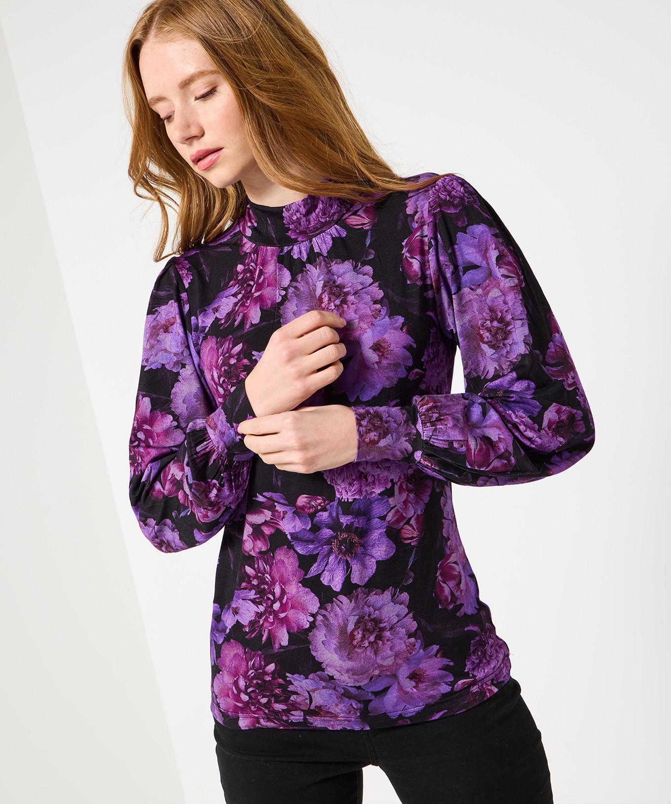 Joe Browns Top Jersey Imprimé Floral Col Montant  