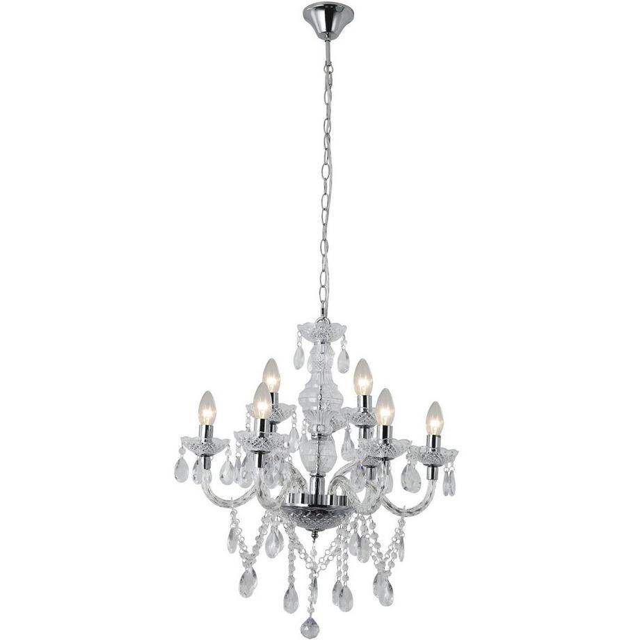 mutoni Lampadario trasparente con 9 luci  