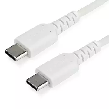 StarTech.com 2m USB-C Ladekabel - Langlebiges USB 2.0 Typ C zu USB C Datenübertragungs-Schnellladekabel - TPE Mantel Aramidfaser MM 60W Weiß - Samsung S10 S20 iPad Pro MS Surface