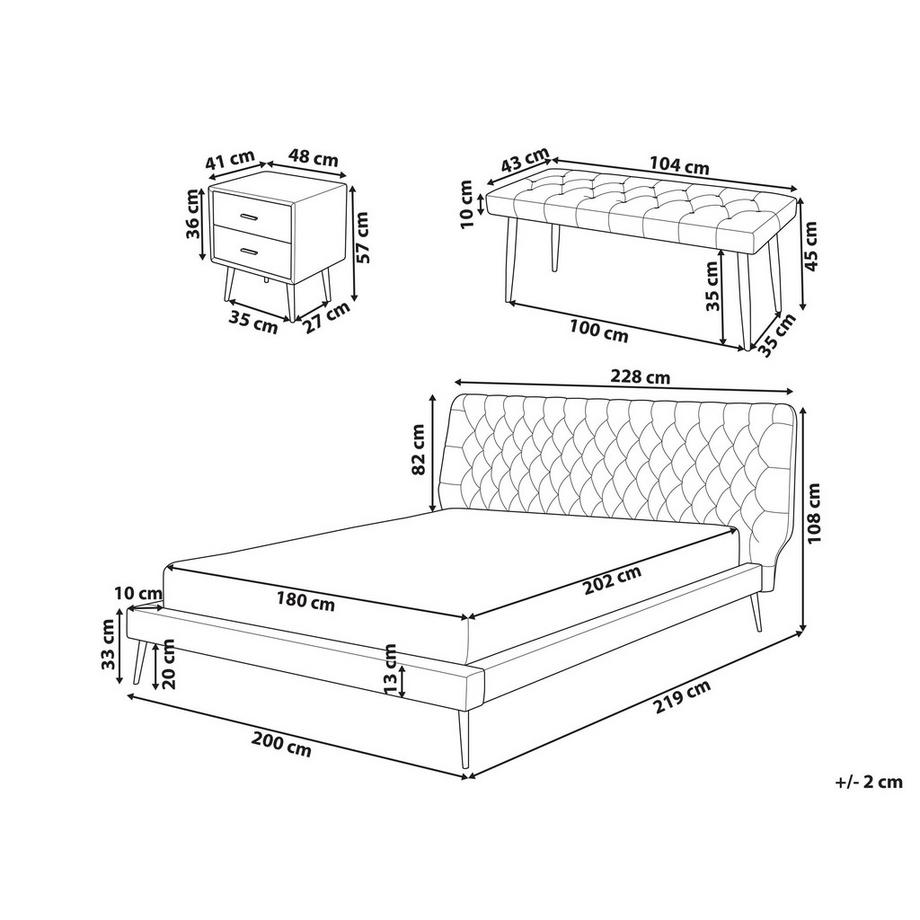 Beliani Ensemble de chambre en Cuir PU  ESSONNE  