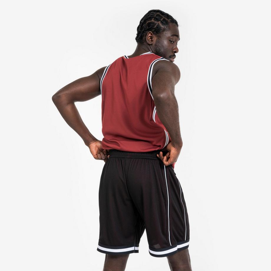 KIPSTA  Maillot de Basketball sans manche réversible Adulte - TANK 500 noir rouge 