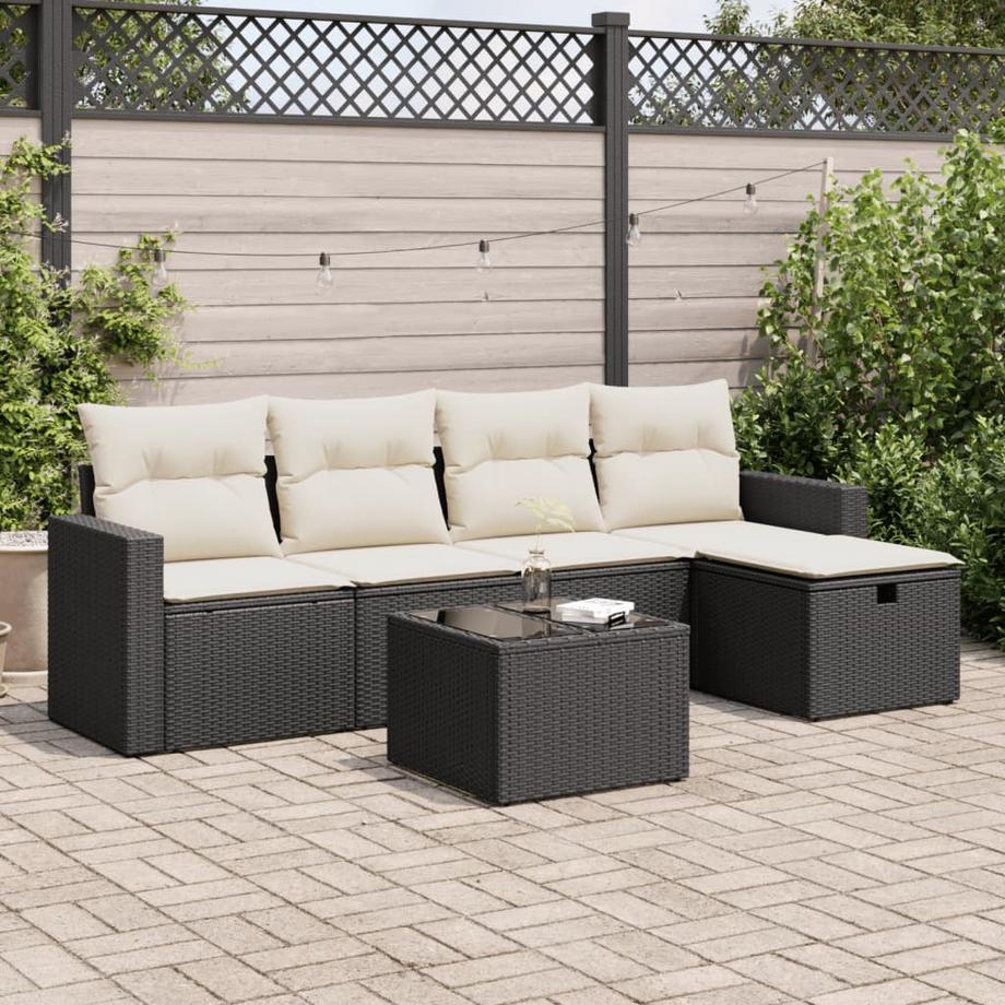 VidaXL set di divani da giardino Polirattan  