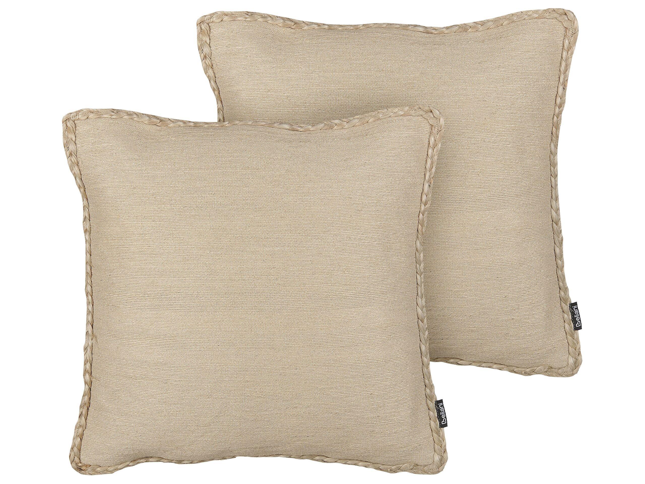 Beliani Lot de 2 coussins en Jute Boho ELLIOTTIA  