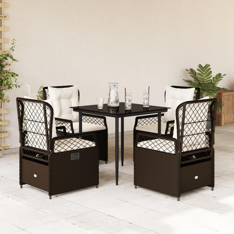 VidaXL Ensemble de salle à manger de jardin rotin synthétique  