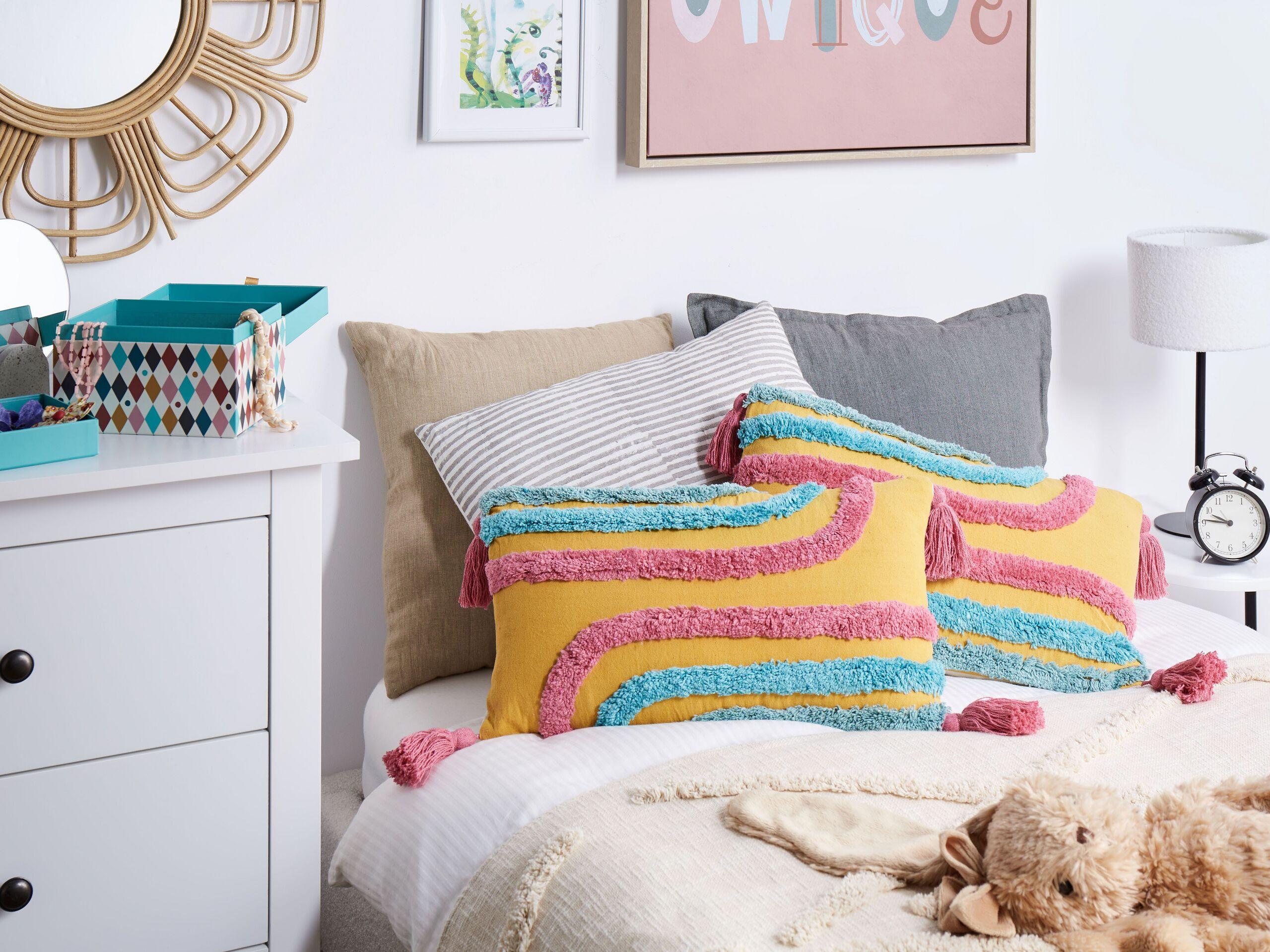 Beliani Lot de 2 coussins décoratifs en Coton Moderne DOLICHOS  