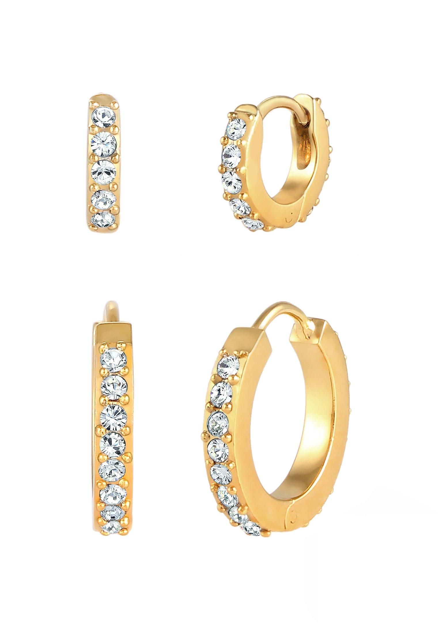 Elli  Ohrringe 2Er Set Creolen Kristalle 