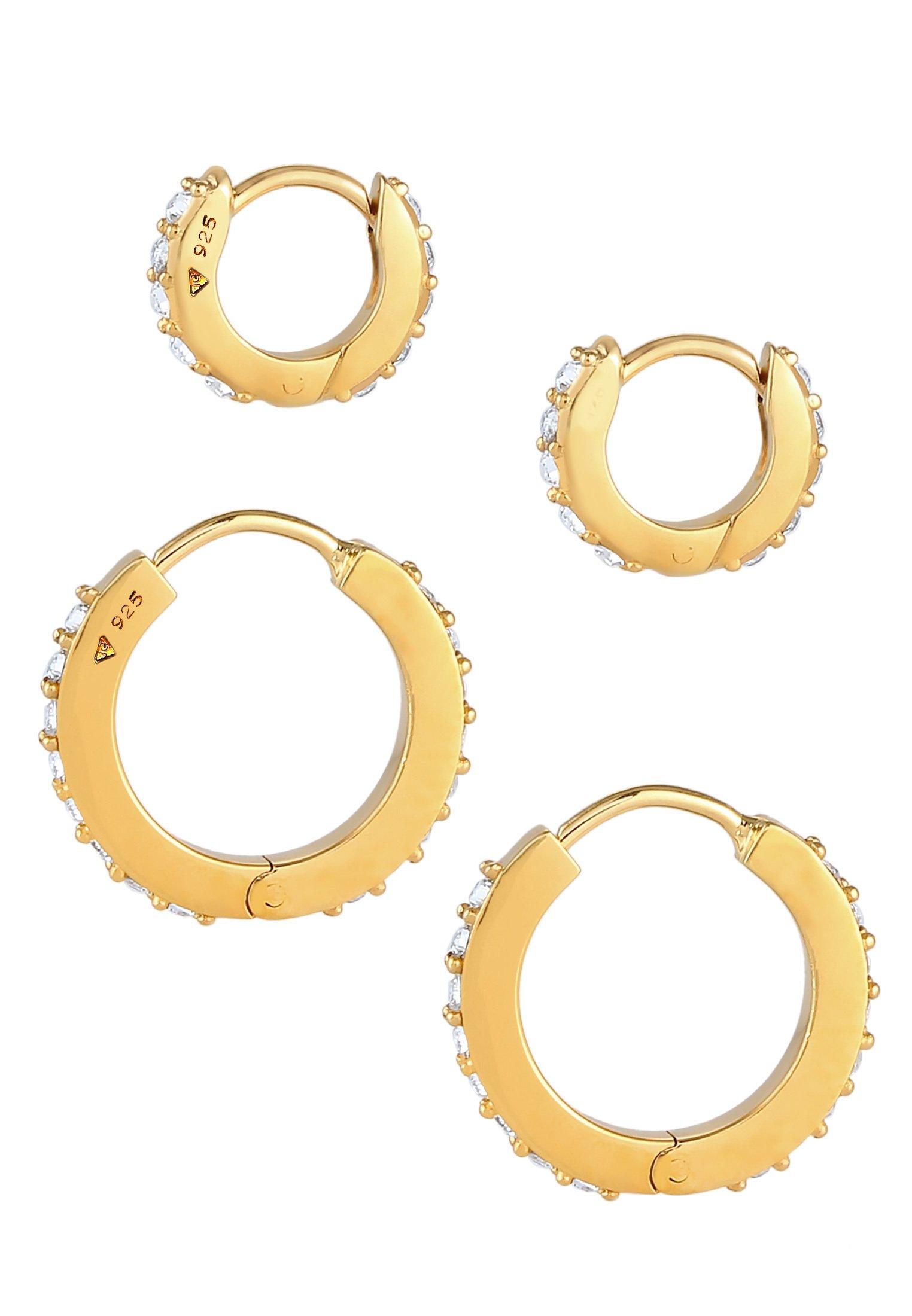 Elli  Ohrringe 2Er Set Creolen Kristalle 