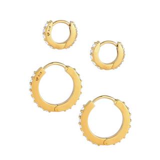 Elli  Ohrringe 2Er Set Creolen Kristalle 