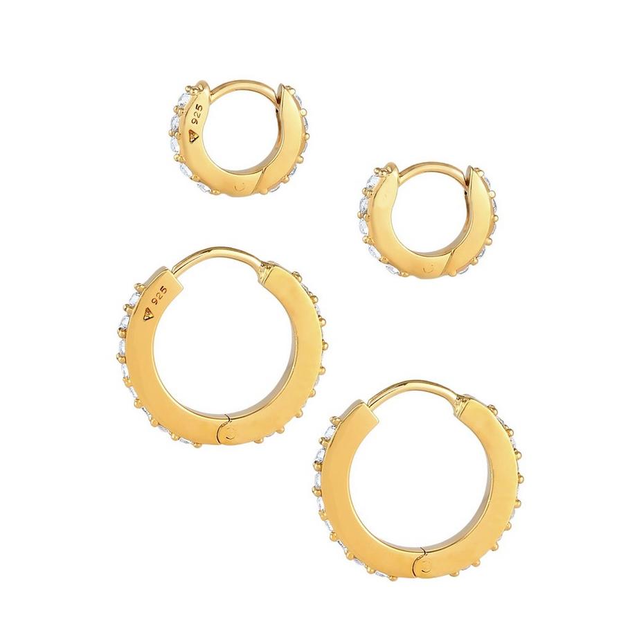 Elli  Ohrringe 2Er Set Creolen Kristalle 