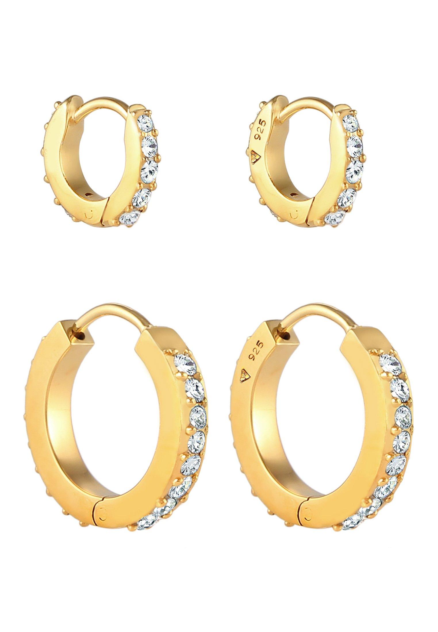 Elli  Ohrringe 2Er Set Creolen Kristalle 