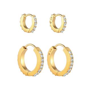 Elli  Ohrringe 2Er Set Creolen Kristalle 