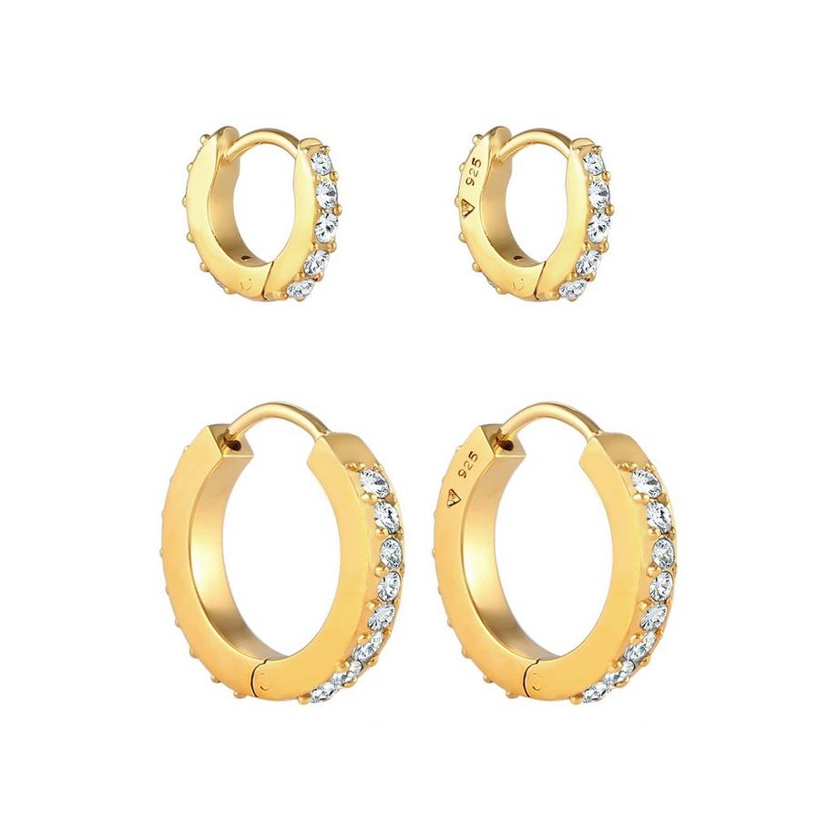 Elli  Ohrringe 2Er Set Creolen Kristalle 