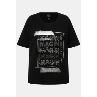 Ulla Popken  T-shirt con Imagine, applicazioni, scollo a girocollo e mezze maniche 