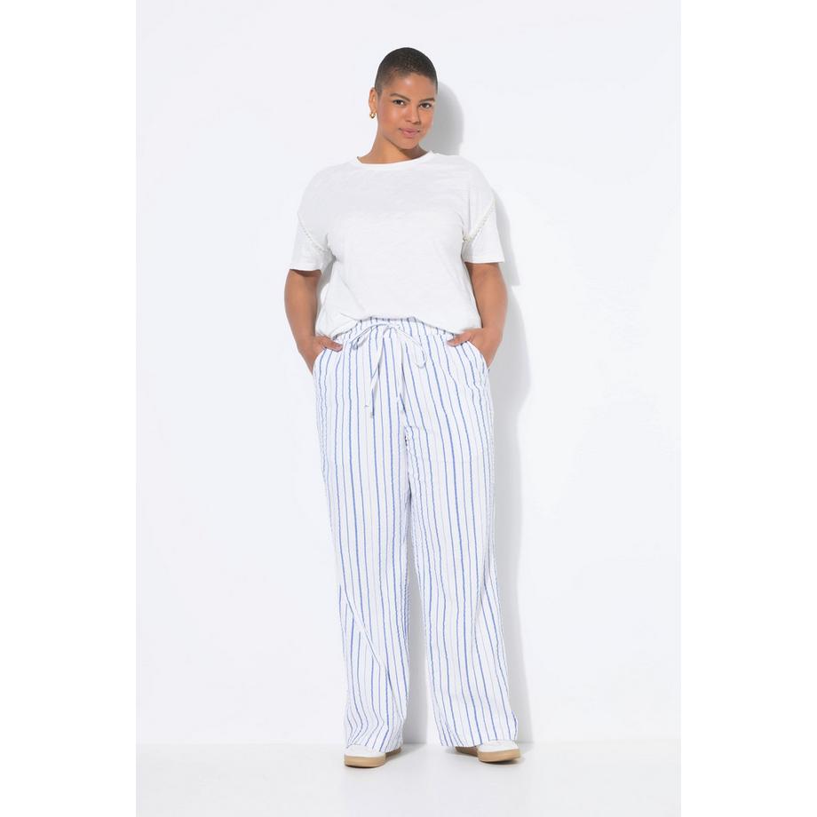 Studio Untold Pantaloni Crêpe Gamba Larga Righe  