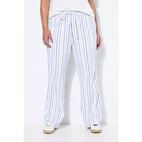 Studio Untold Pantalon Crêpe Rayé Coupe Large  