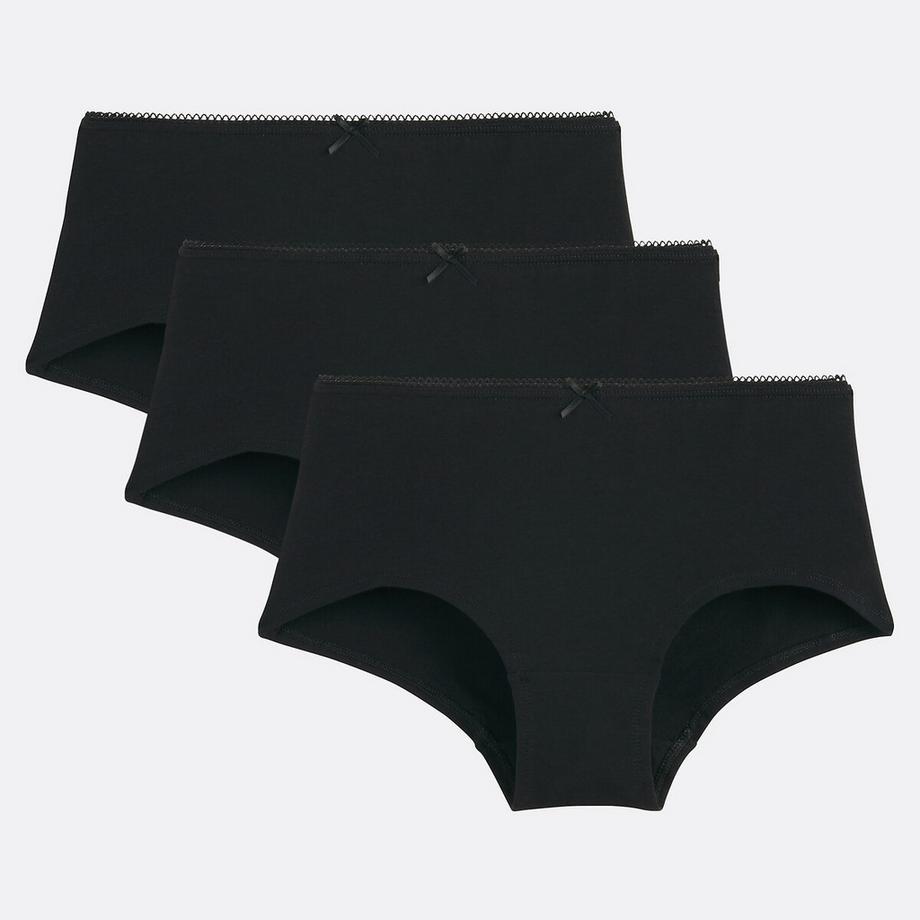 Lot de 3 shorties unis en coton stretch