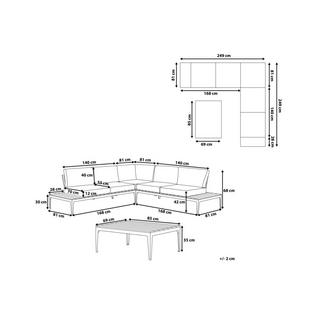 Beliani Set lounge pour jardin en Bois synthétique Moderne POSITANO  