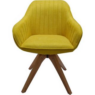 mutoni Chaise tissu chêne jaune moutarde  