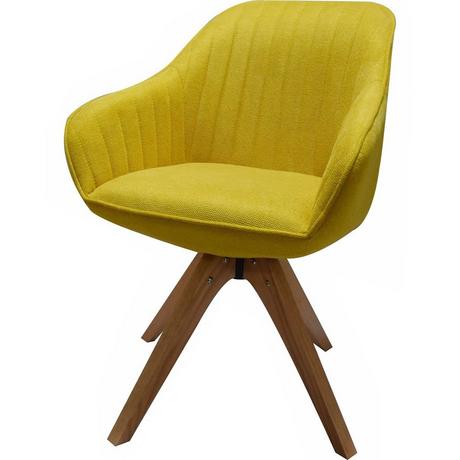 mutoni Chaise tissu chêne jaune moutarde  