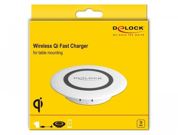 DeLock  65918 Ladegerät für Mobilgeräte Smartphone Weiß USB Kabelloses Aufladen Schnellladung Indoor 