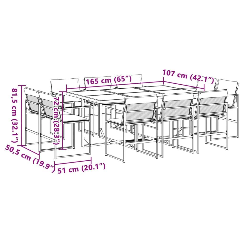 VidaXL set da pranzo da giardino Acciaio  