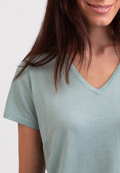 CASH-MERE.CH T-Shirt Manches Courtes Col V  