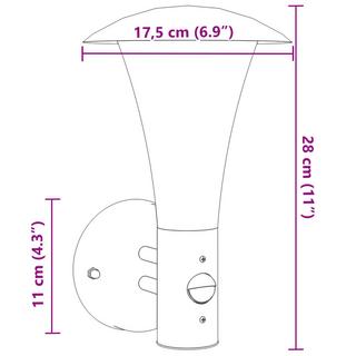 VidaXL applique da parete per esterni Acciaio inossidabile  