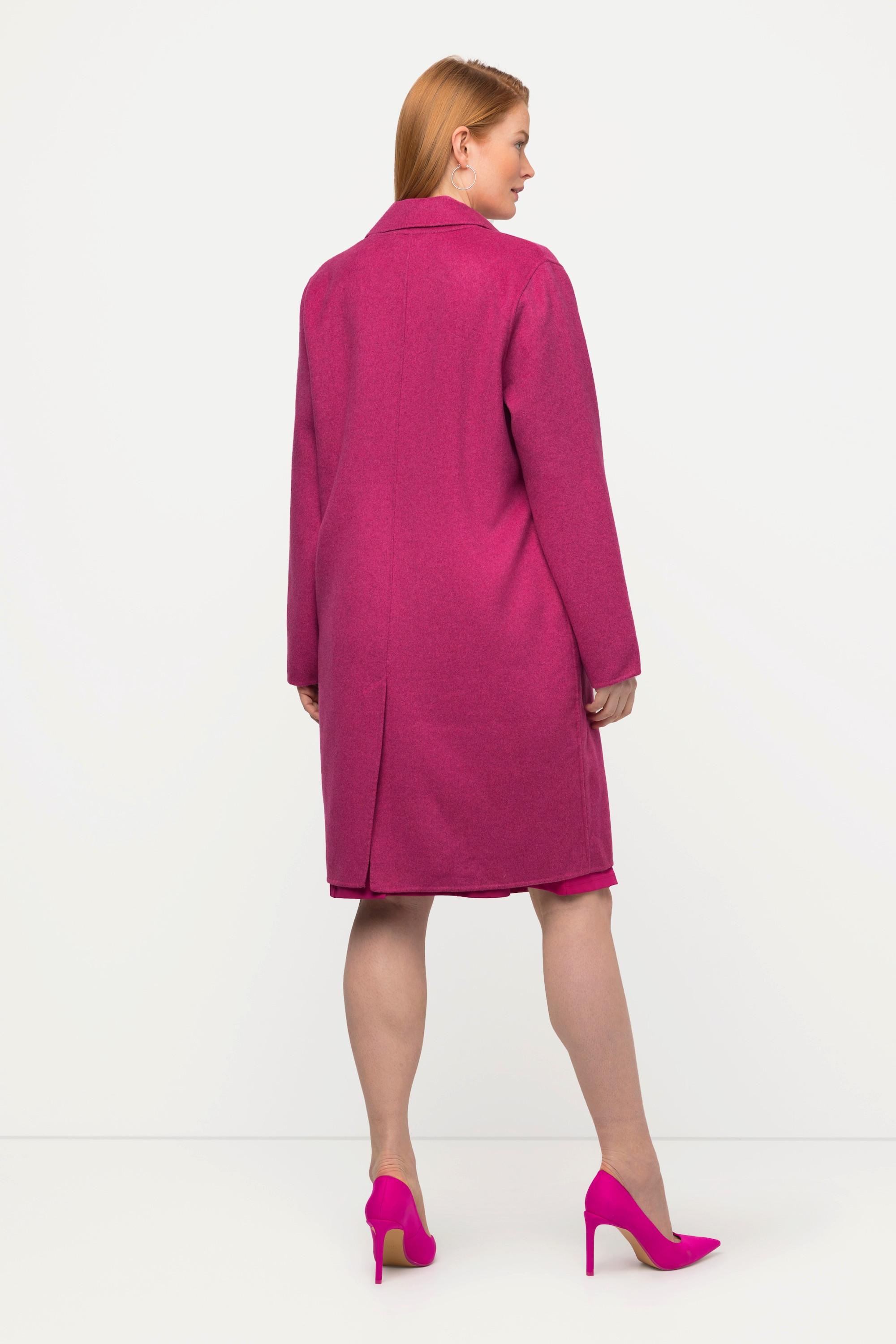 Ulla Popken Cappotto effetto lana doppiopetto revers  